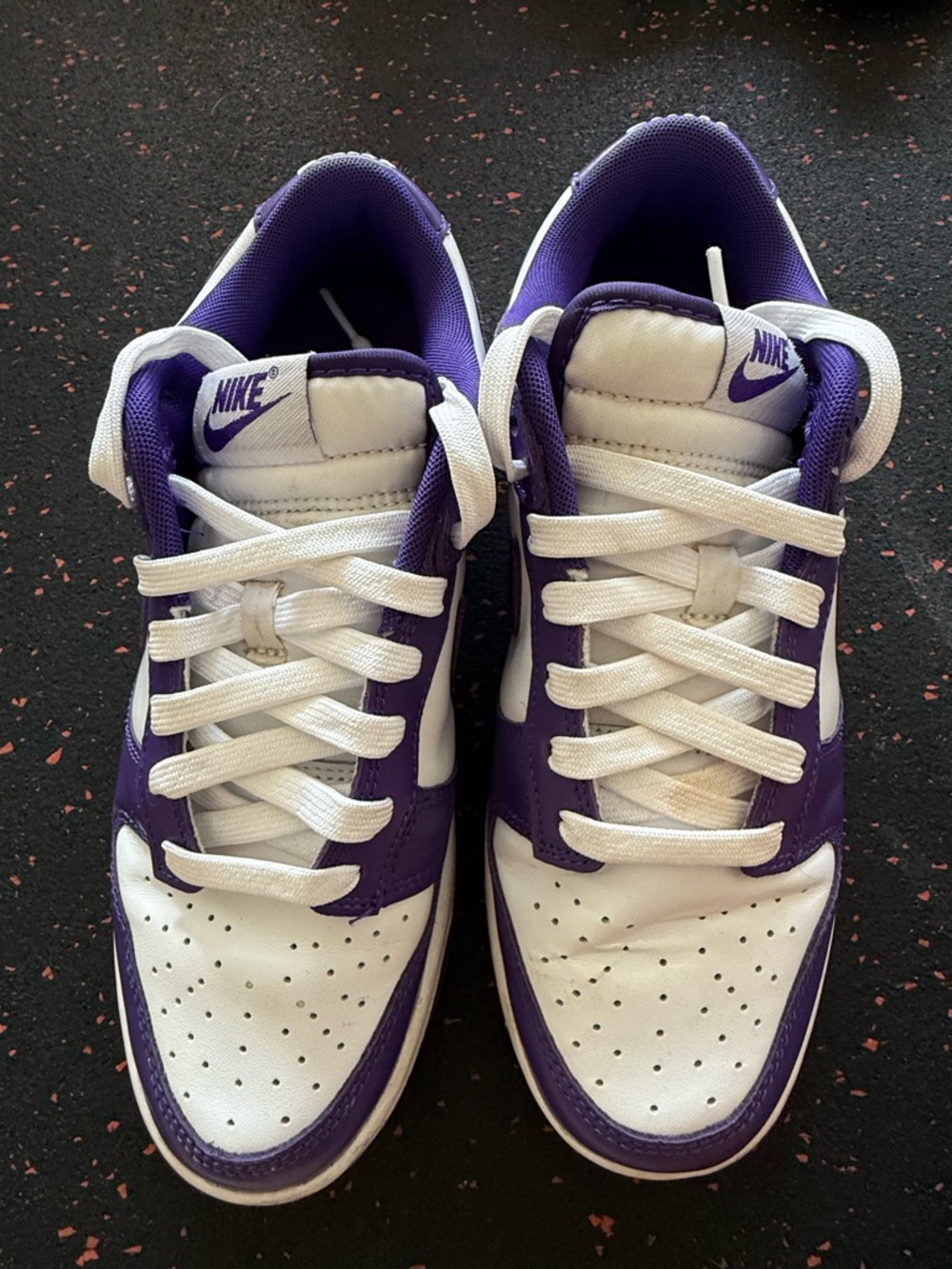 Nike DUNK Low-Top Sneakers in White and Purple sneakers